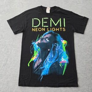 Demi Lovato Neon Lights World Tour 2014 T Shirt Mens Small Black Alstyle Graphic
